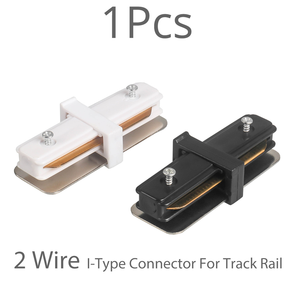 1 Meter Track Rail 2 Wire 4 Wire Track Light Connector Rail Lamp Spotlight Tracking Lights Aluminum Track Lighting Fixture 1pcs: 2 Wire I connector / Black