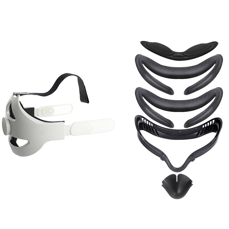 5 in 1 VR Face Cover Set for Oculus Quest 2 Facial Interface Bracket with for Oculus Quest 2 Head Strap VR Elite Strap: Default Title