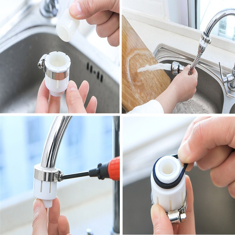 Adaptador de boquilla de aireador de grifo, se puede ajustar un 360 de rotación, filtro de ahorro de agua, conector de grifo de cocina,: Bubbler