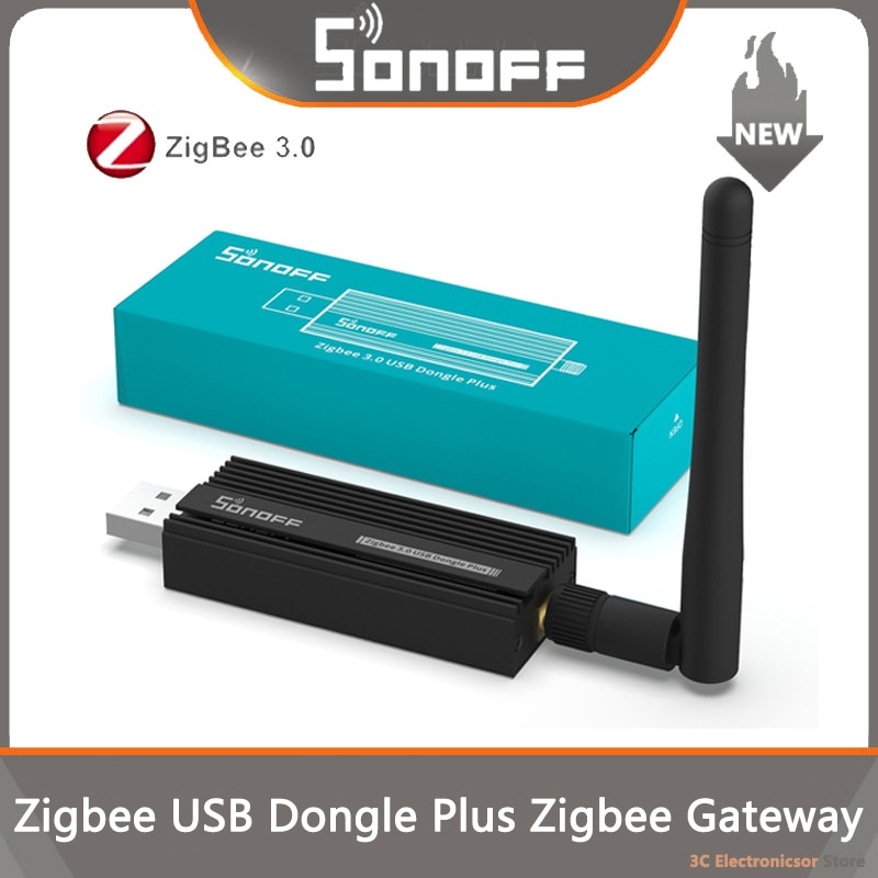 SONOFF ZB-llave electrónica USB Dongle Plus Zigbee 3,0, analizador inalámbrico Zigbee Gateway, Zigbee2MQTT ZHA, captura con antena