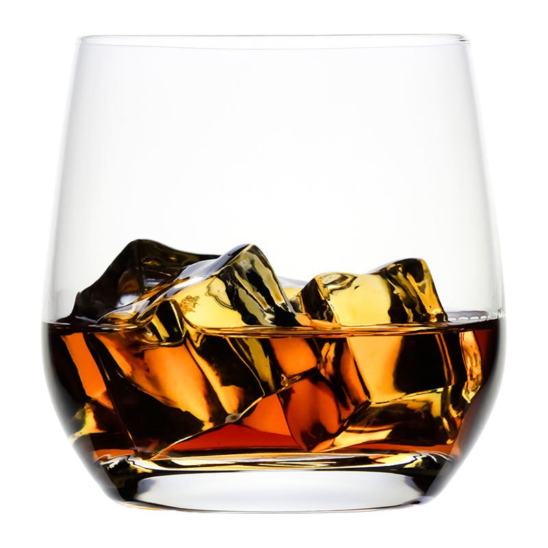 European Crystal Whisky Old Fashioned Rock Glass Classic Minimal Handmade Whiskey Tumbler Glasses Spirits Liquor Cup: Clear