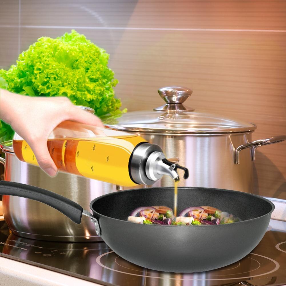 condimento de cocina borosilicato de acero inoxidable vinagre aceite de oliva dispensador botella olla a prueba de fugas cocina caja de condimentos