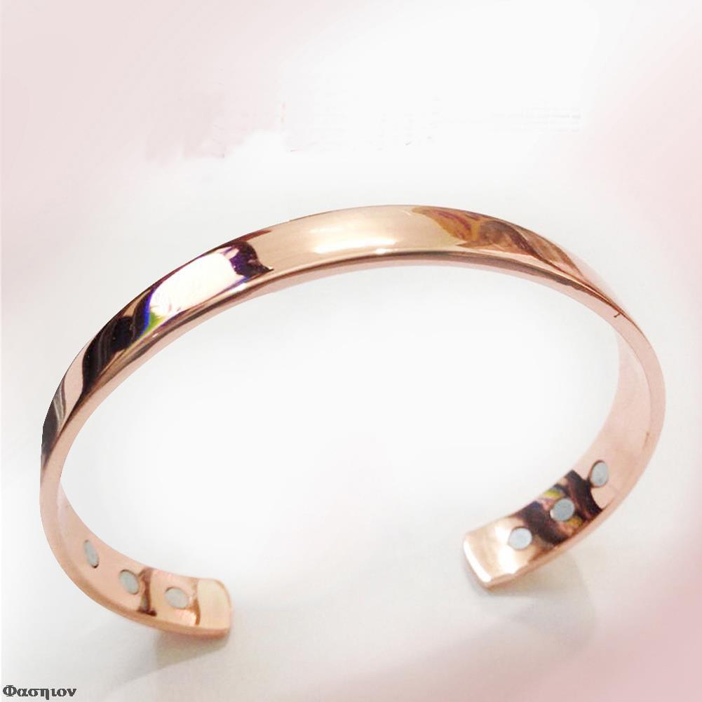 Zuiver Koper Magneet Energie Gezondheid Open Bangle Gold Plated Eenvoudige Magnetische Gezondheid Armband Bio Gezonde Healing Koperen Armband