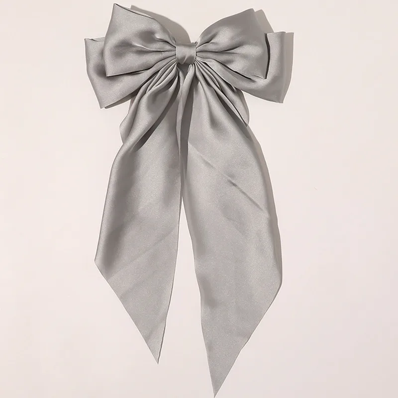 Pinza para el pelo con lazo , pasador para el pelo de satén liso Simple a la , diadema Retro con Clips, accesorios para el cabello para niñas: Azul