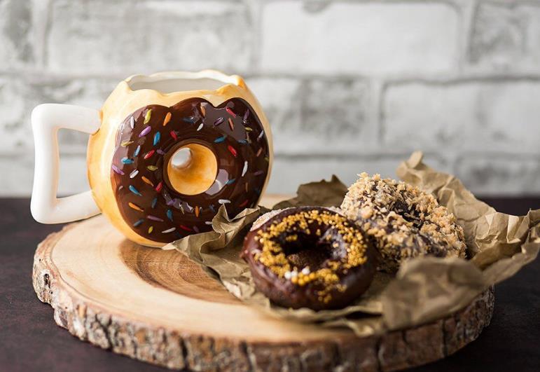 Tazas creativas de cerámica para donuts, tazas de café, té, leche con asa, 480ml