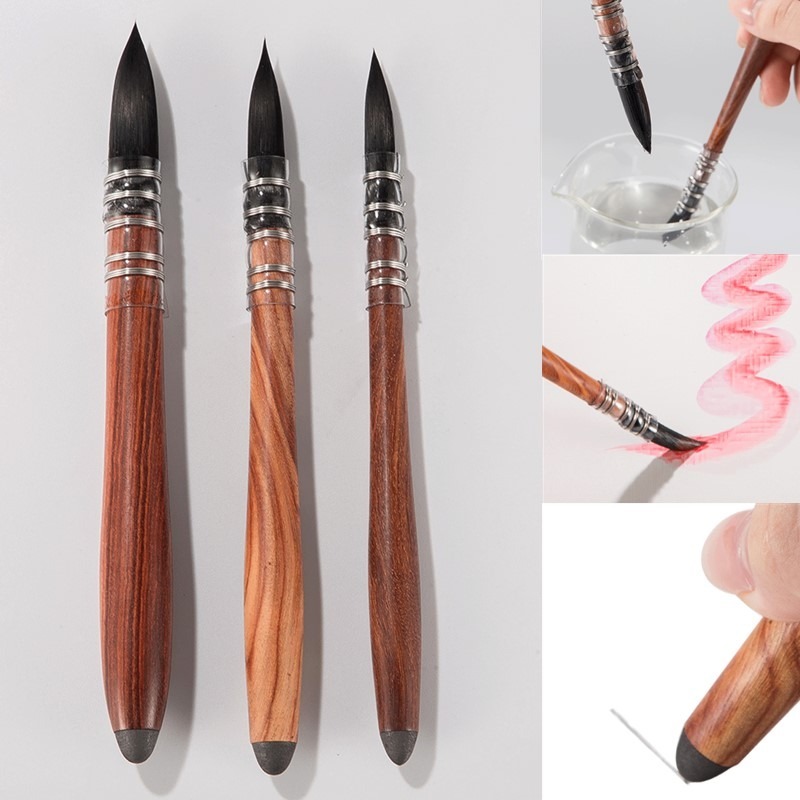 Cabezal de bolígrafo de fibra de nailon, pincel de acuarela, herramienta de arte, pintura al óleo, pluma de línea de gancho de borde, materiales de dibujo artístico para estudiantes