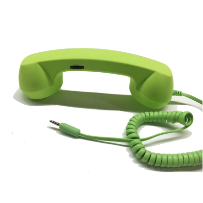 For Radiation Protection Handset Wired Control 3.5mm Mini Microphone With Telephone Handset For Iphone Pregnant Women gravida: Green