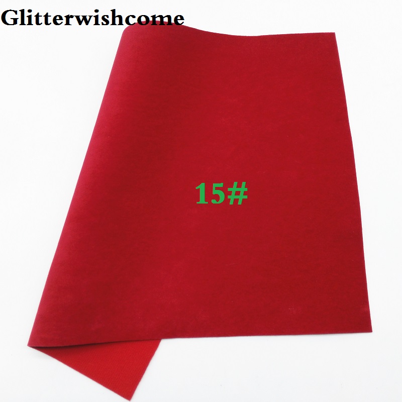 Glitterwishcome 21X29CM A4 Size Vinyl Voor Bows Pu Fluwelen Leer Fabirc Faux Lederen Lakens Voor Bows, GM118A: 15