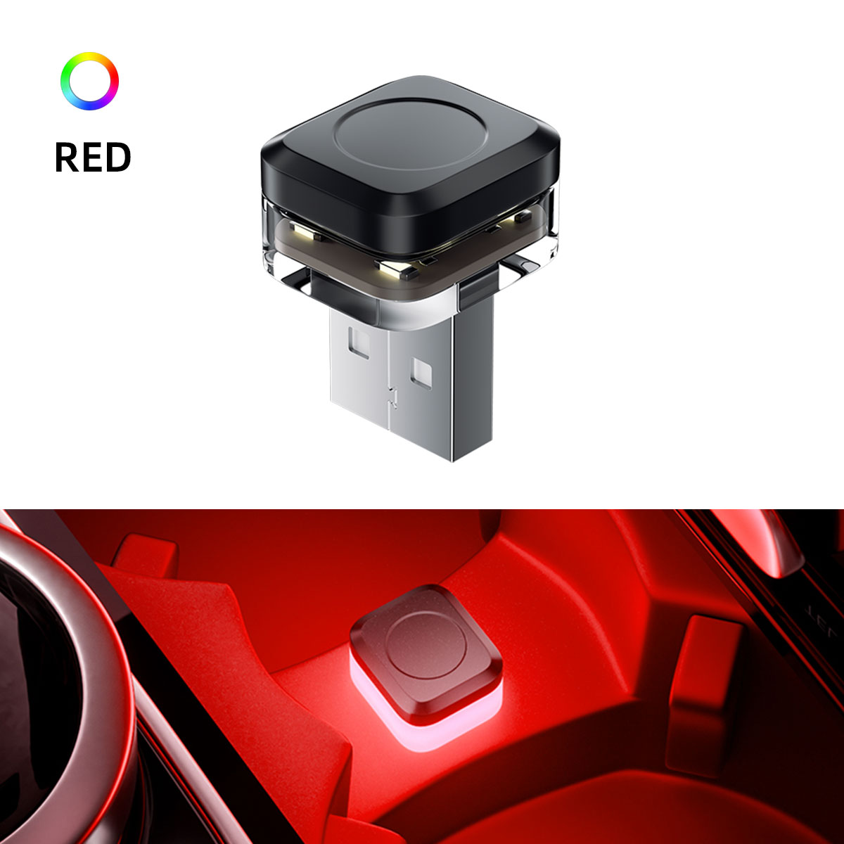 1pcs Mini USB LED Car Light Decoration Atmosphere Lights Universal Emergency Lighting Decorative Ambient Lamp for PC Flat Car: 6000K Cold White