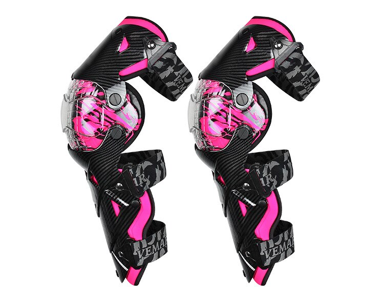Protège-genoux de moto | protection du tibia, genouillères de Motocross MX protège-genoux, doublure amovible: Pink