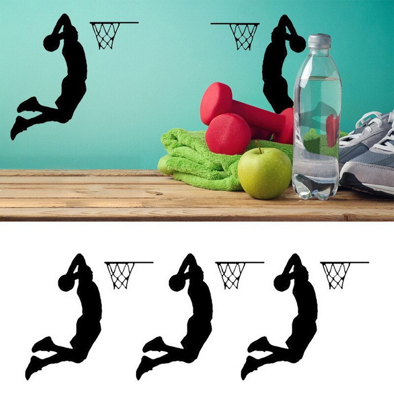 dessin animé joueur de basket-ball Dunk autocollant mural pour la maison décorative salon décoration murale Stickers interrupteur autocollants