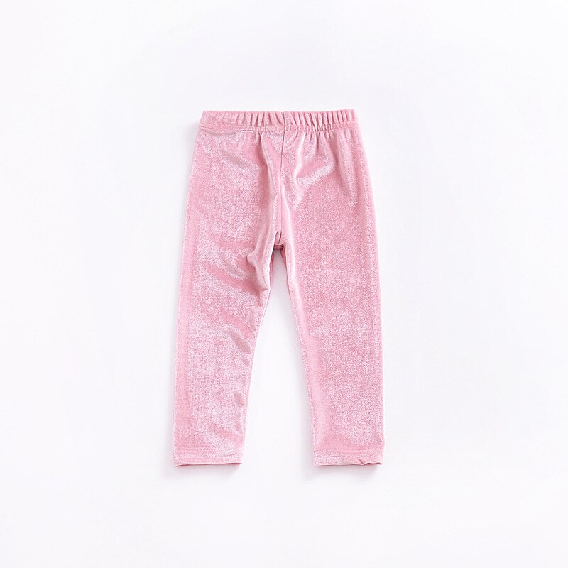 Baby piger bukser guld fløjl leggings til pige forår efterår børn bukser småbørn joggingbukser tøj: Lyserød / 12m