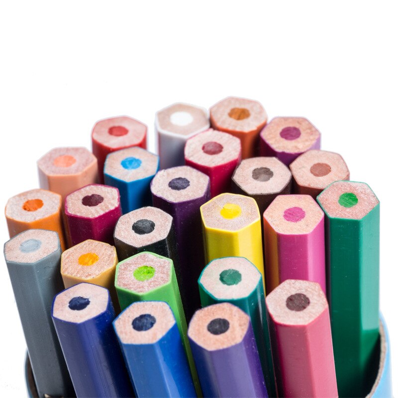 12/18/24/48/set de lápices de plástico de imitación de madera para estudiantes, Juego de lápices de plomo de color con poste hexagonal aceitoso, lápiz de bocetos de dibujo