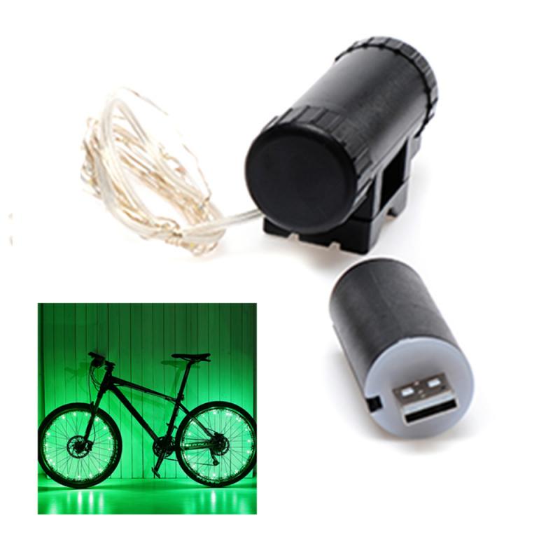 Bike Light LED USB Rechargeable 6 Colors Waterproof Bicycle Wheel Spokes Lights Cycling Rim Wheel Flash Spoke Bicycle Lights: green  with USB