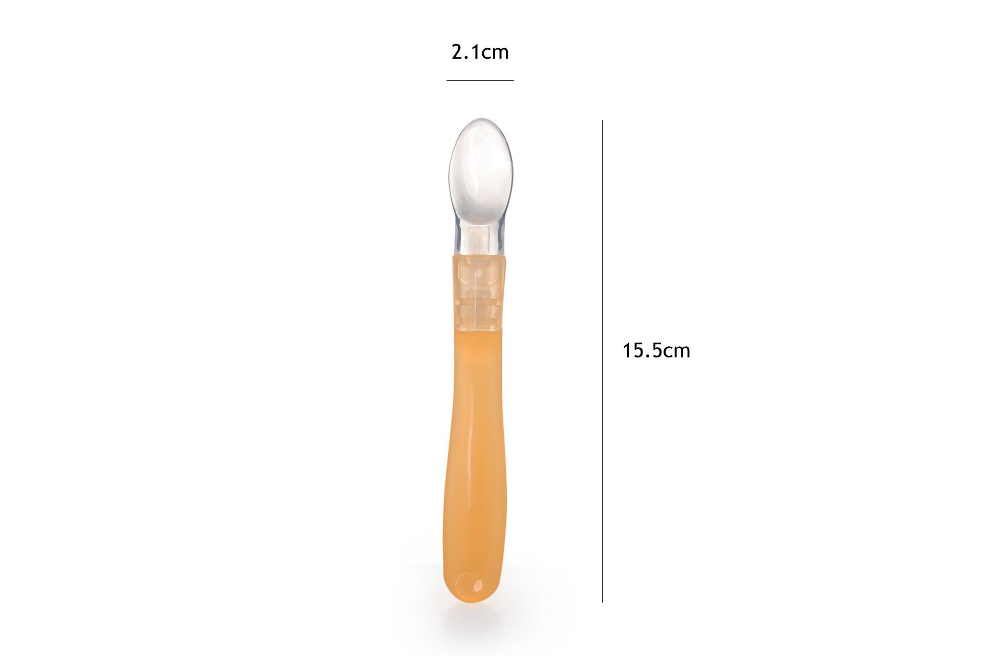 1pc Baby Sicherheit Silikon Löffel Kleinkind Zubringer freundlicher freundlicher Milchshake Suppe Fütterung Löffel BPA FREI Baby Utensilien Liefert: Gelb