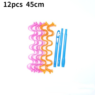 10/12 stück hitzefreie lockenwickler, magische wellenformer, spiralförmige haarwickler, wellenwickler, damen-frisurenwickler, haarstyling-werkzeuge: 45cm wasserwellen
