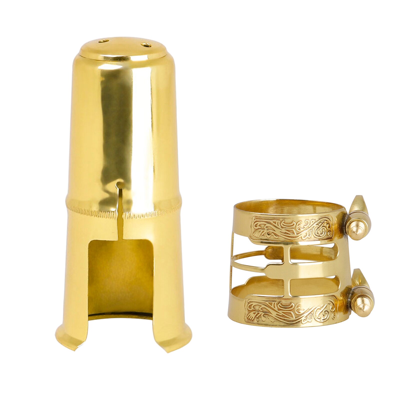 Solid Brass Alto Saxophone Mouthpiece Cap Cover Ligature Kit