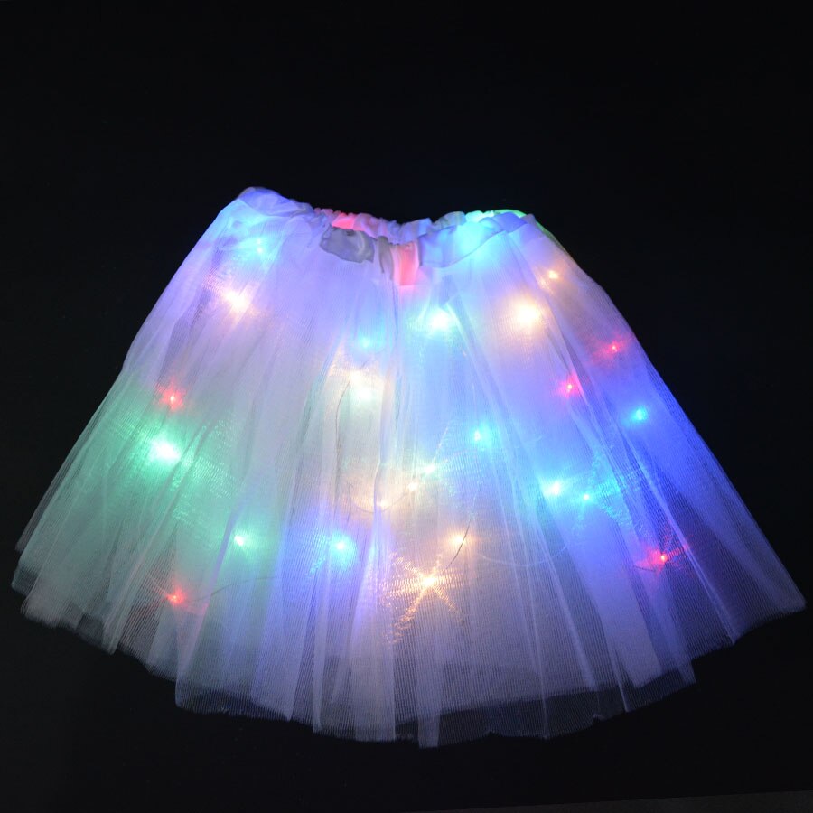 Volwassen kinderen engel led licht draad tutu halo ring hoofdband kostuum gloeiend feest rok kerst halloween kostuum jaar navidad