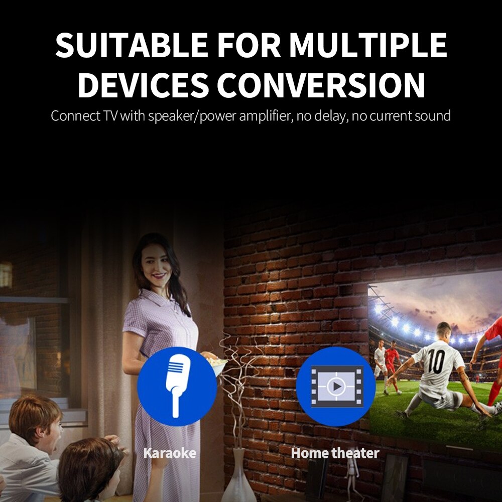 Audio Converter DAC Digital to Analog Audio Converter BT5.0 Chip HiFi Sound Wide Compatibility with Remote Controller