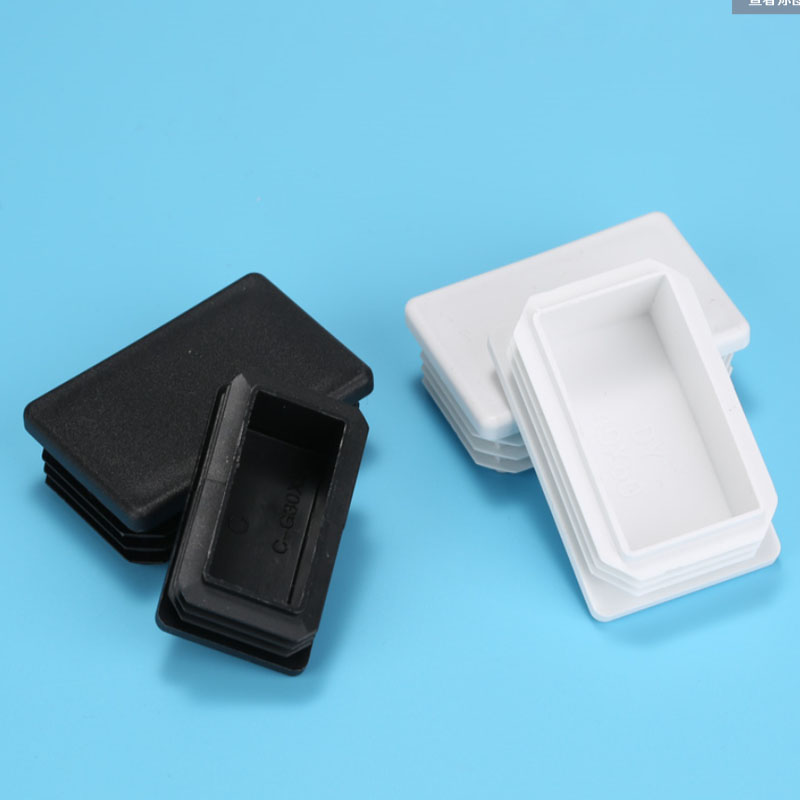 Tapa de plástico cuadrada para muebles de sala de estar, tapón de inserción de tubo, tapa de pies de mesa, marco de cama, color blanco/negro