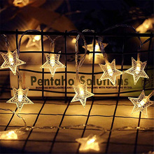 1 M/3 M/6 M/10 M LED Star Fairy Guirlande Lichtslingers Voor jaar Kerst Wedding Thuis Indoor Decoratie Batterij Aangedreven
