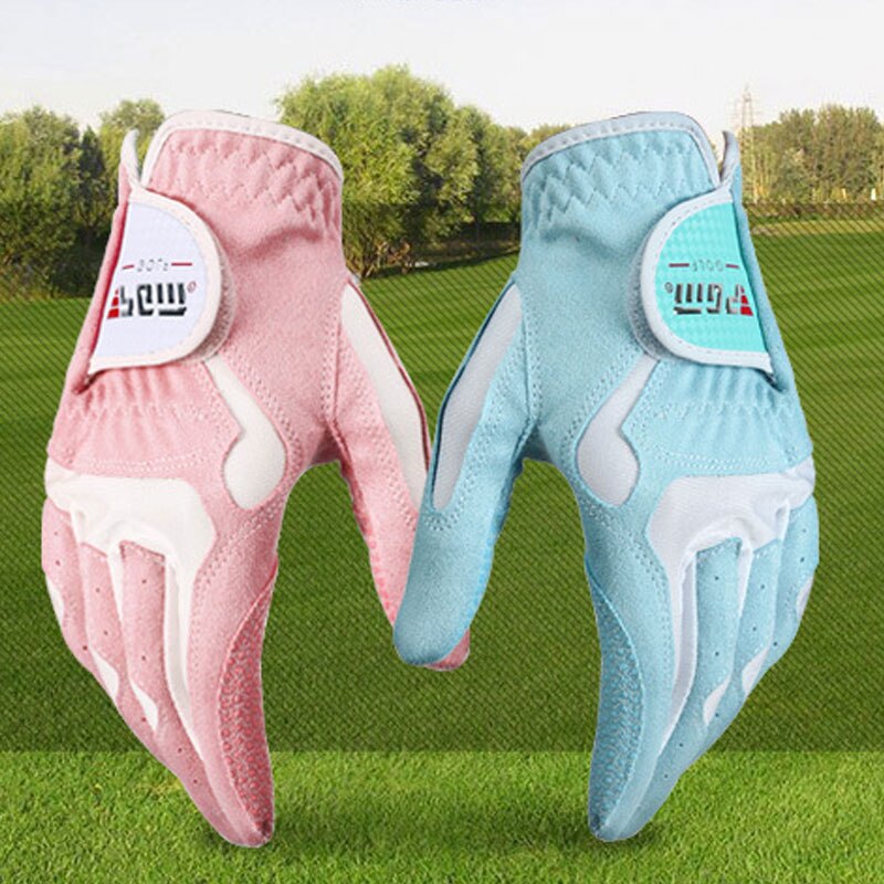 1 paar Frauen Verknüpfungen und Rechts Hand Golf Handschuhe Nicht-Unterhose Mikrofaser Tuch Sport Handschuhe Damen Weiche Atmungsaktive Handschuhe d0015