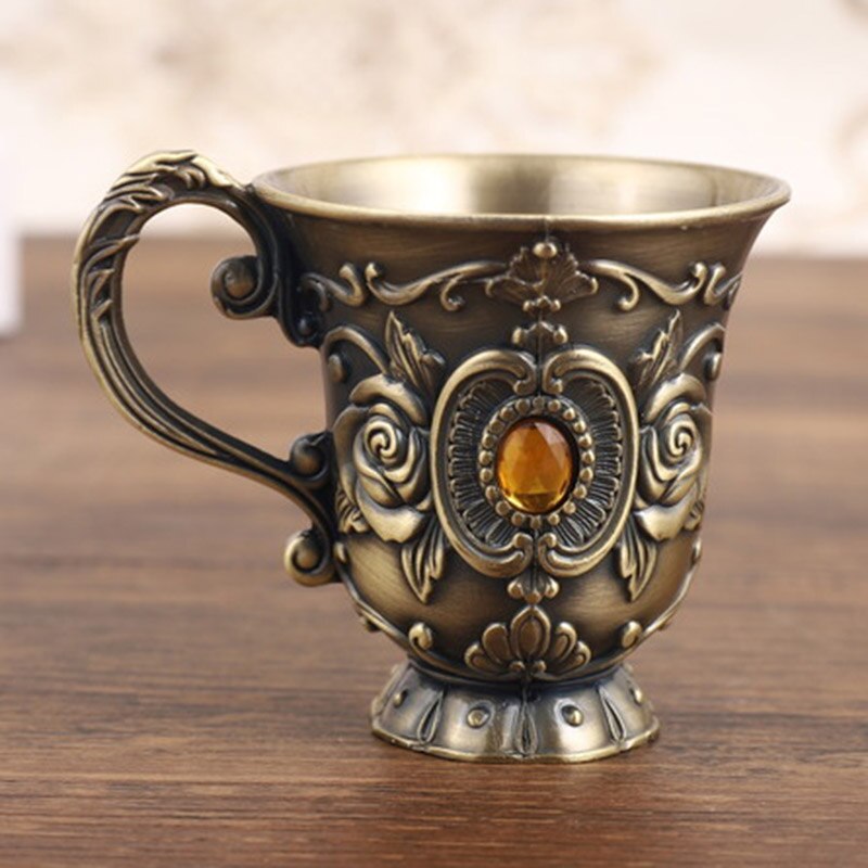 Mellemøstlige håndværk gammeldags metal vintage lille bæger bryllup kop udskæring slot blomstermønster konge vinglas