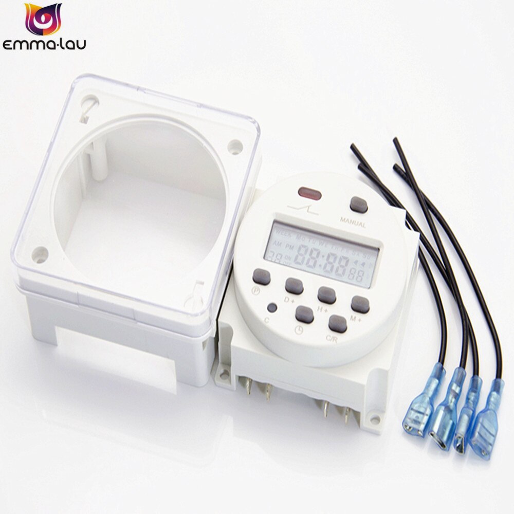 Temporizador electrónico Digital LCD, programable, diario, 220V, 110V, 24V, 12V, CN102A, AC, temporizador de ciclo CC, cuenta atrás, interruptor de Control de segundos