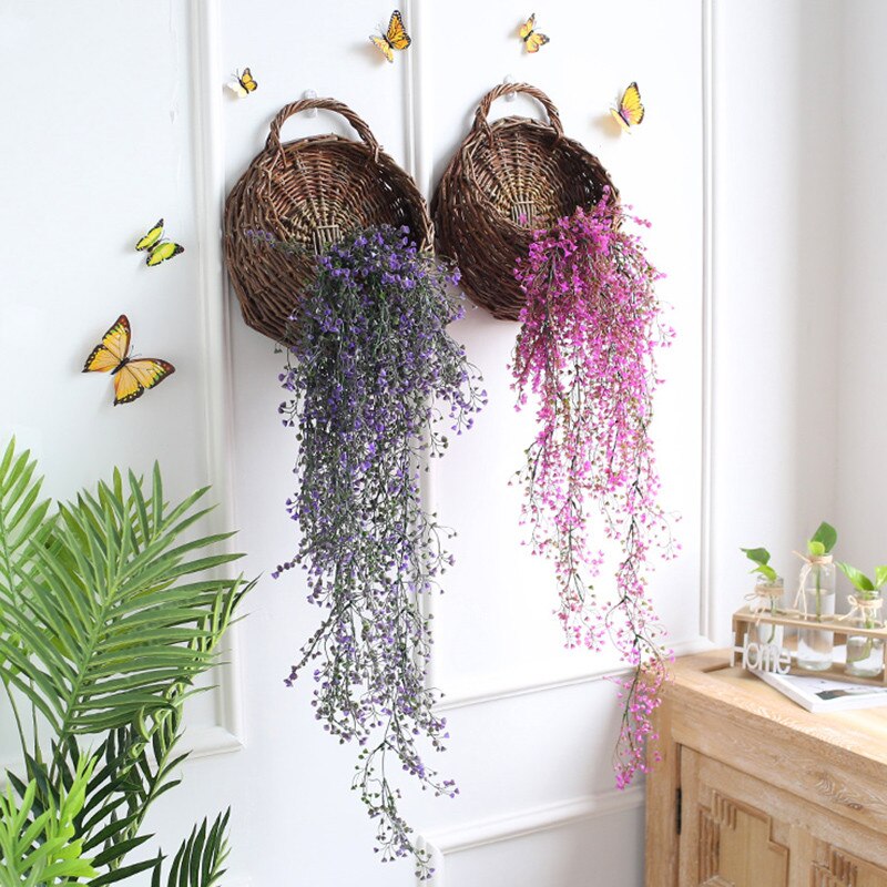 Jardinière fleur tenture murale osier rotin panier intérieur plantes support vigne Pot mural plante panier jardin décoration murale