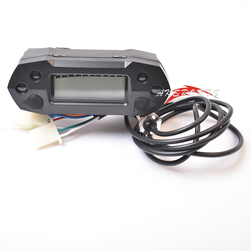 compteur de vitesse LCD moto odemètre numérique électrique modifié mini compteur de vitesse réglable 15x1000 tr/min odomètre