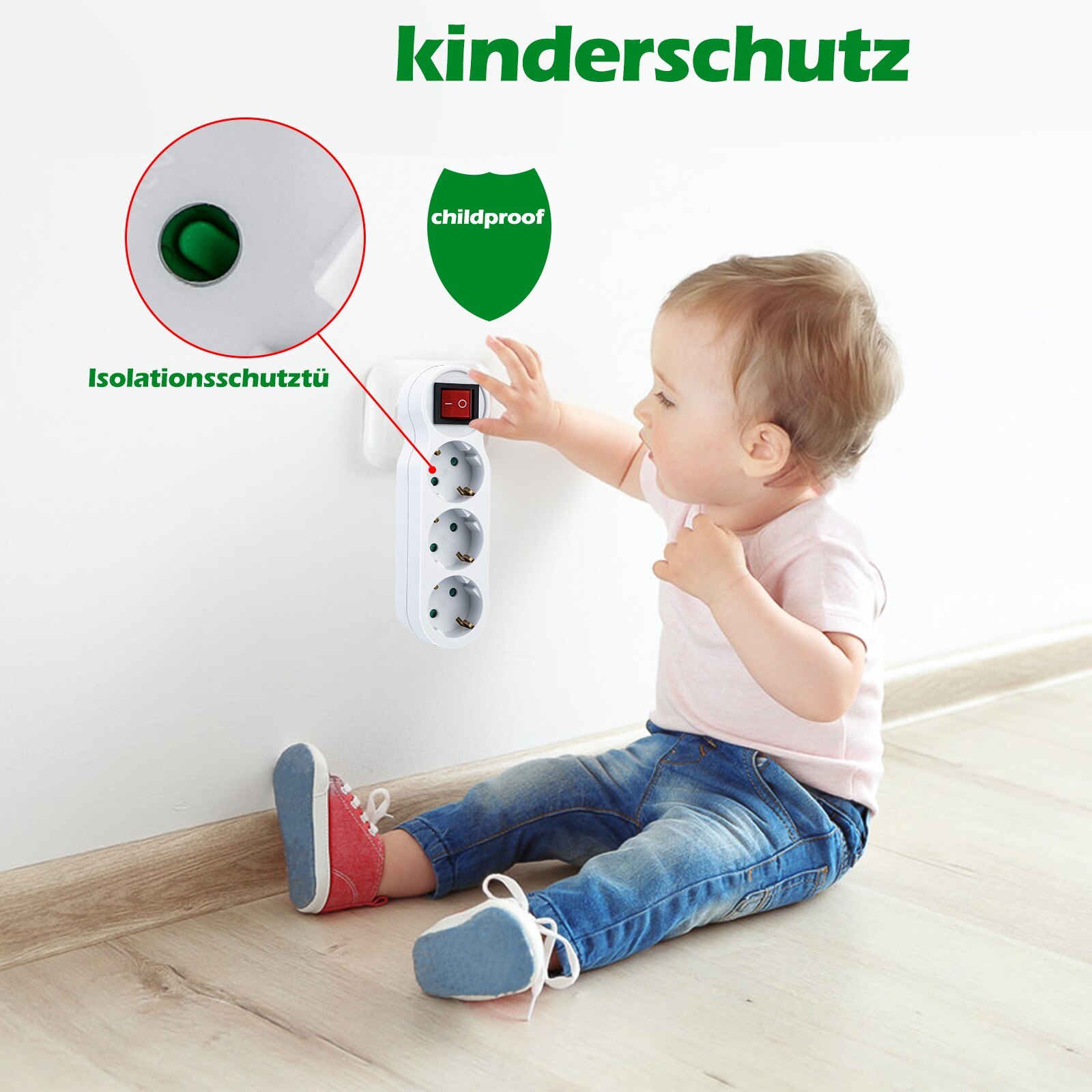 16A European Type Conversion Plug 1 TO 3 Way EU Standard Power Adapter Socket EU Standard