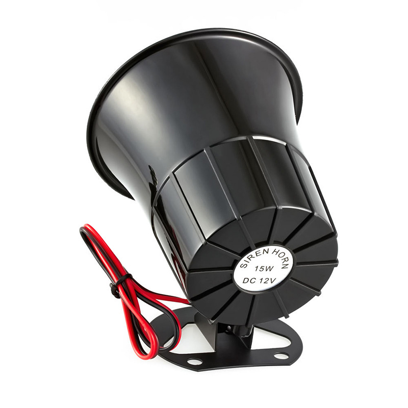 Stil 12v 110db høj decibel sort kabelforbundet tyverialarm lydhorn højttaler hjemmekontor sikkerhed offentlig udsendelse