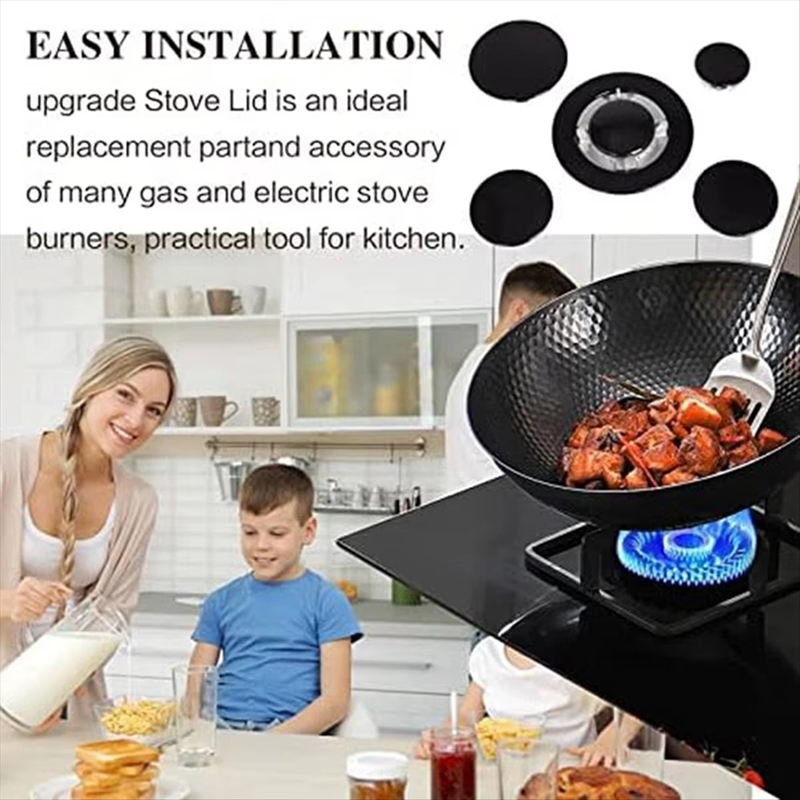 Cooker Hat Set Practical Tool Burners Crowns And Flame Caps Set Oven Flame Ranges Caps Set Metal Texture Forstove