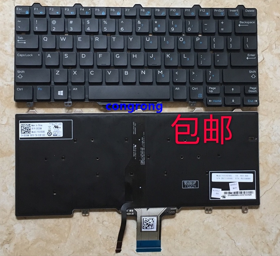 Laptop Us Engels Toetsenbord Voor Dell Latitude E7250 7250 E5250 Toetsenbord Met Achtergrondverlichting