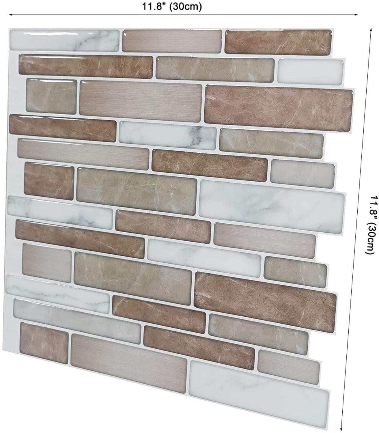 10- vellen premium zelfklevende keukenachterwandtegels, , 12 " x12 " zelfklevende badkamertegels, 3d