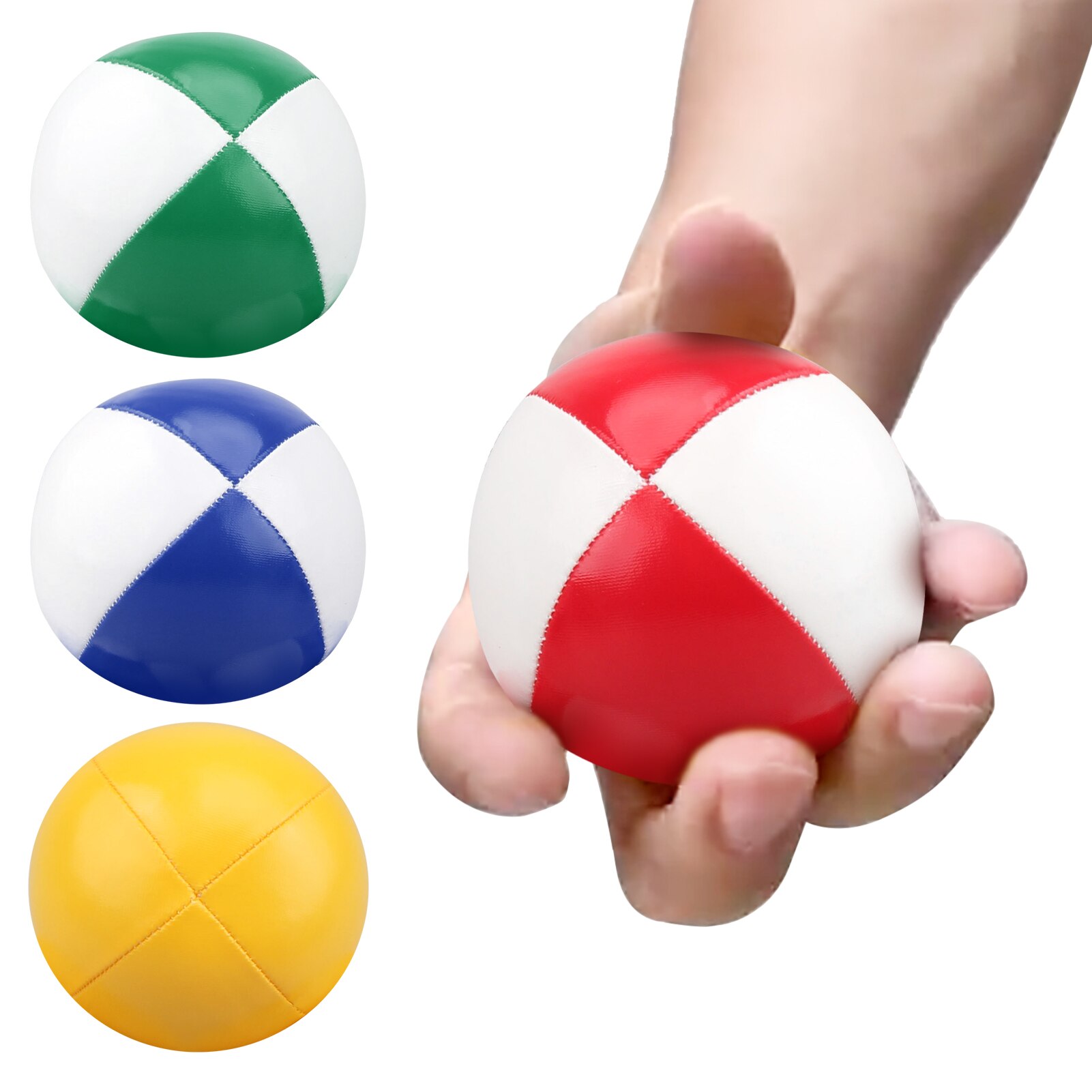 3pcs Set Juggling Balls 65mm PU Stuffed Balls Juggling Set for Kids Beginners Home Office Fitness Equipment