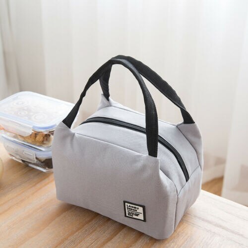 Draagbare Thermische Lunch Tas Canvas Effen Geïsoleerde Koelere Zakken Picknick Lunch Zakken