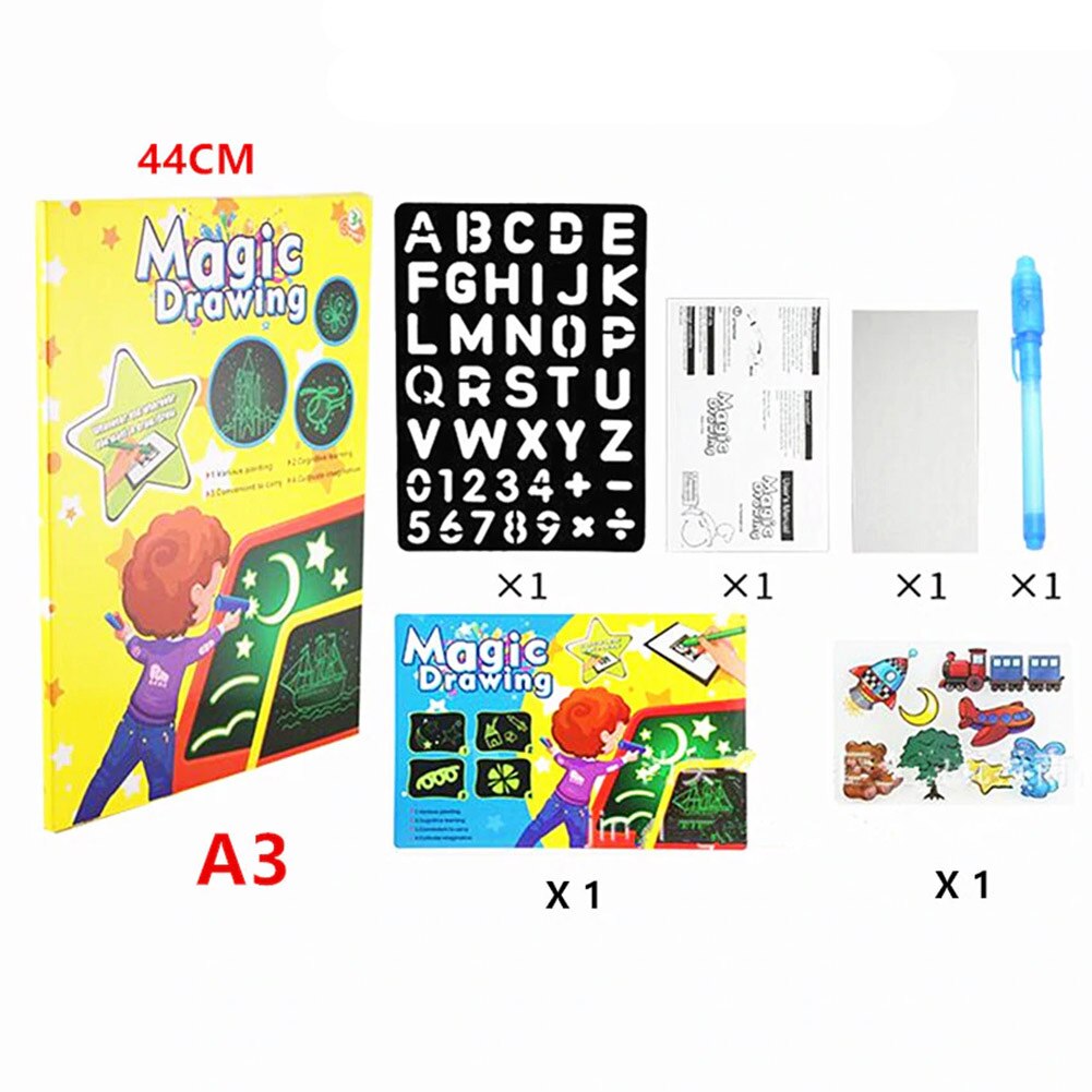 Draw with Light Developing Tablet Drawing Board Graffiti Writing for Children Kids