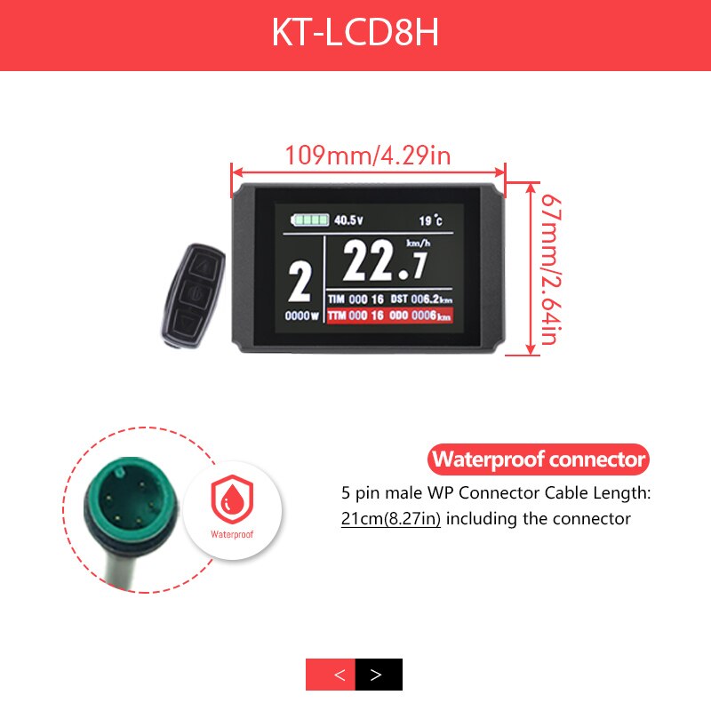 KT – écran LCD3 LCD8H LED880 Kuteng pour vélo électrique, 24V/36V/48V/72V, accessoires pour Kit: LCD8H WP Plug
