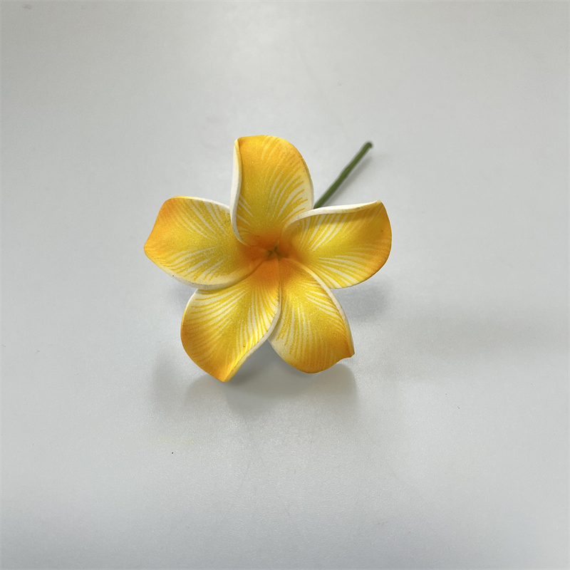 12 piezas de pinzas para el cabello de flores de Plumeria hawaiana, tocados de flores de espuma de playa de 2,4 pulgadas para accesorios para de boda: YELLOW