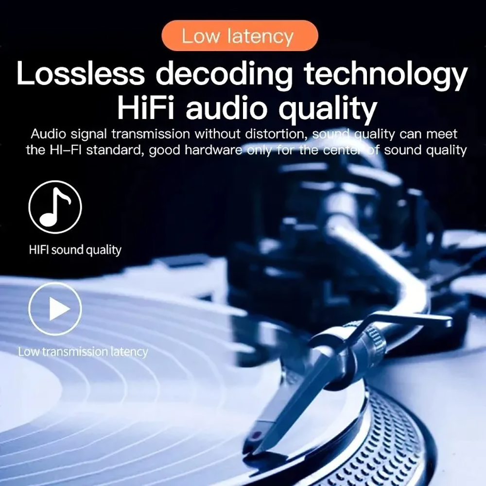 Receptor y transmisor de Audio con Bluetooth 5,3, adaptador de música estéreo HiFi inalámbrico de baja latencia AUX/RCA/USB/TF/Coaxia para TV, PC y altavoz