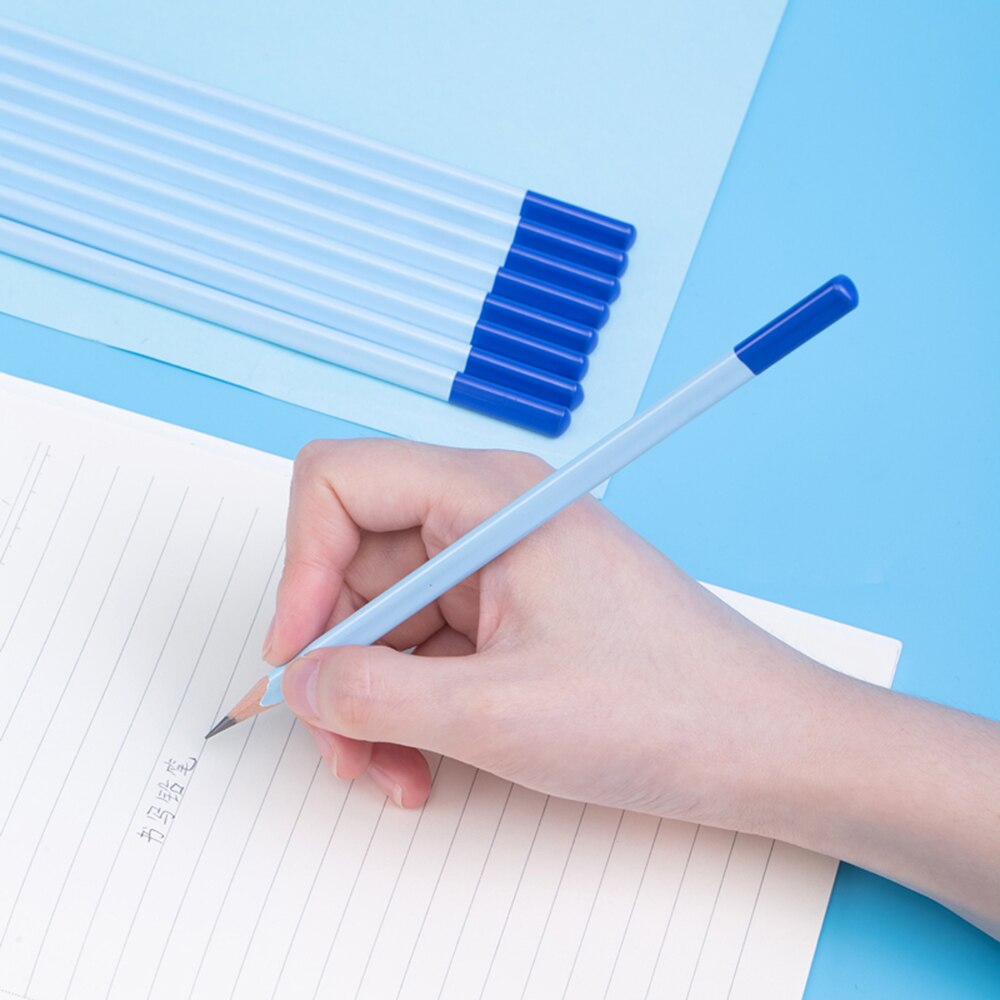 12pcs Deli Child Pencil Concave Triangle Rod HB 2B Holding Pen Posture Correction Pen Drawing Writing Graphite Pencil Erasable