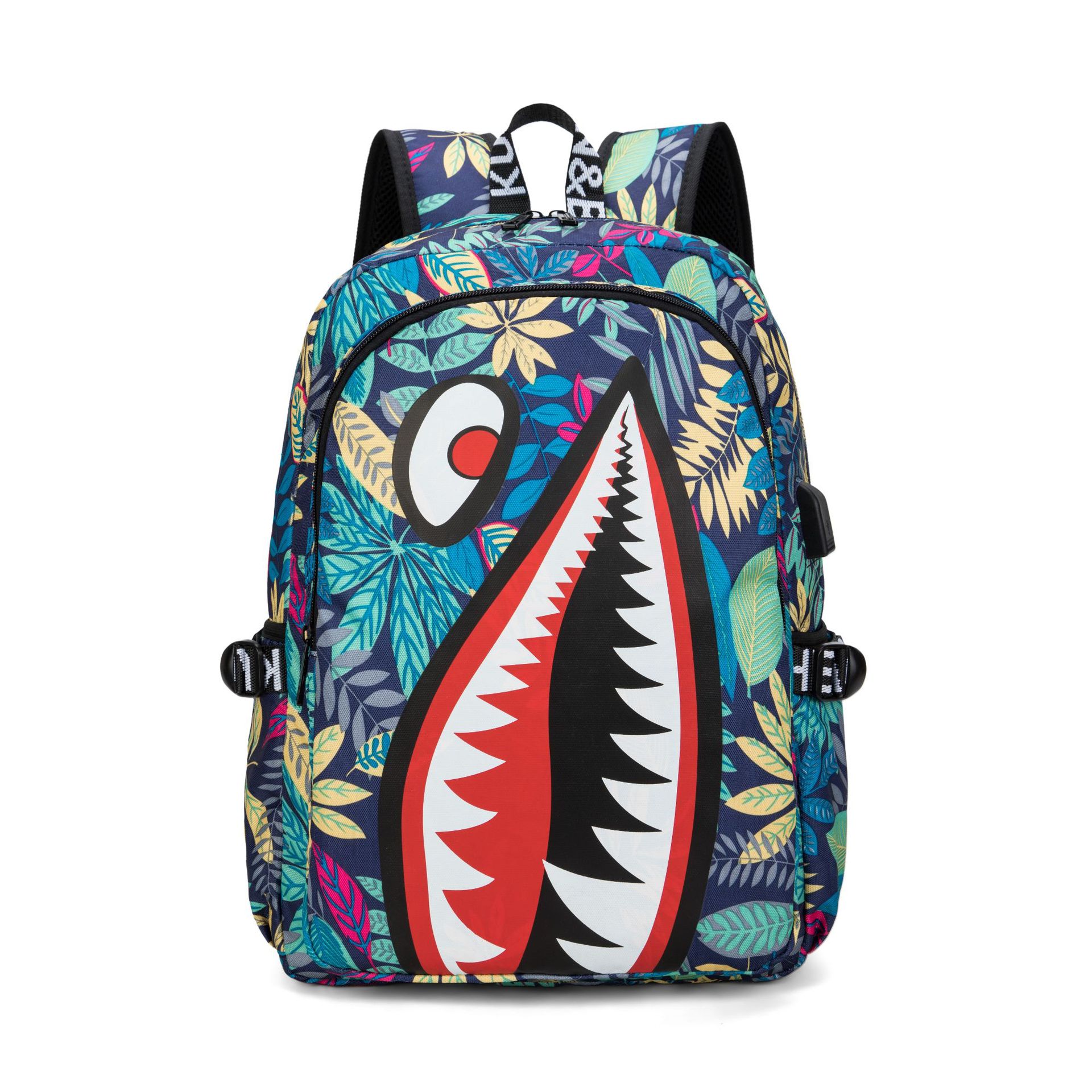 Camo Bookbag for Middle Shark Backpack Boys for Kids School Bags Travel Back Pack: MULTI
