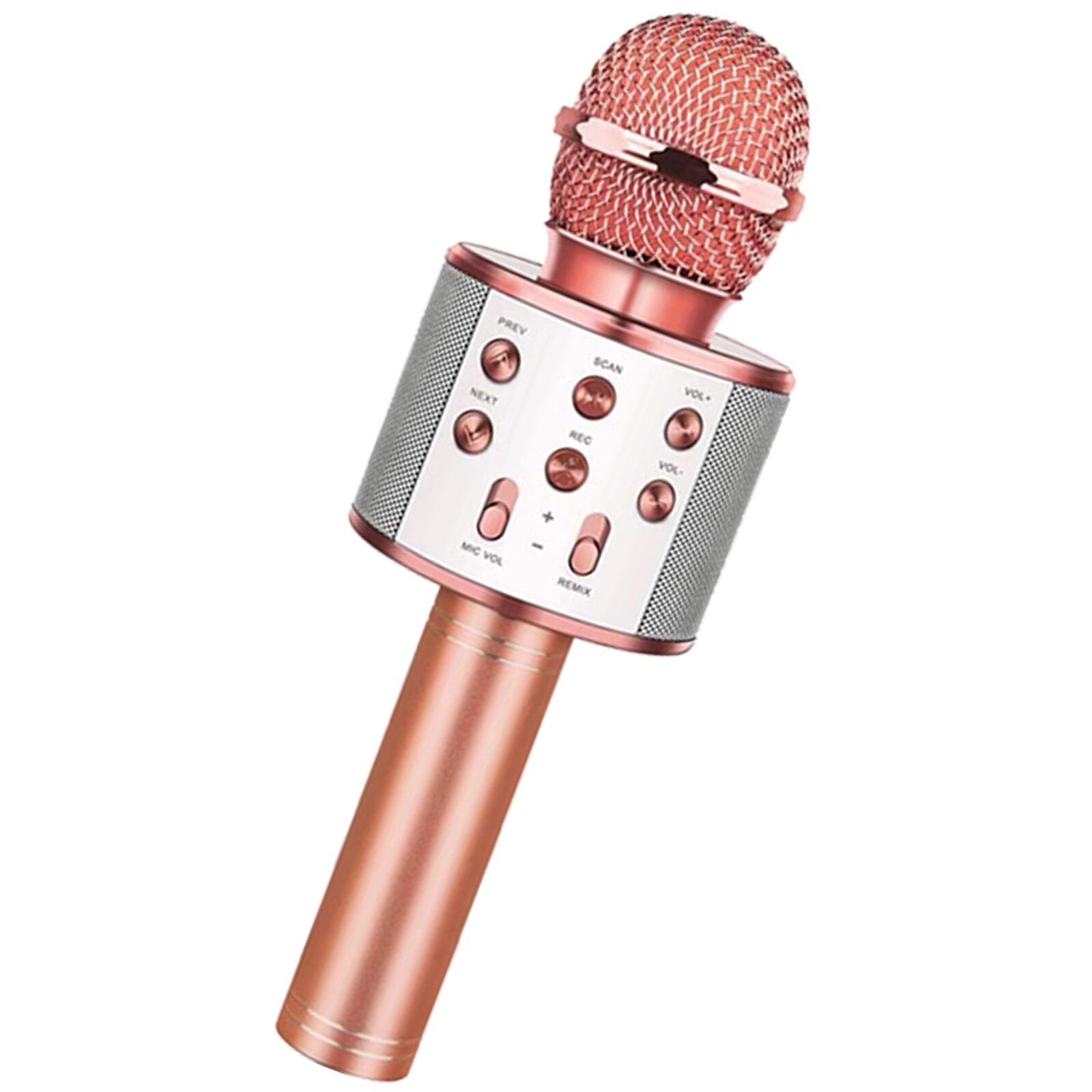 Funsland Micro Karaoke Enfant Cadeau Fille - Sans Fil Son Bluetooth Avec 2 Micro Enfant Pour Chanter, Karaoké Cadeau De Noël D'anniversaire Pour Fille Garçon 3-12 Ans Jouet Enfant, Rose (Beige