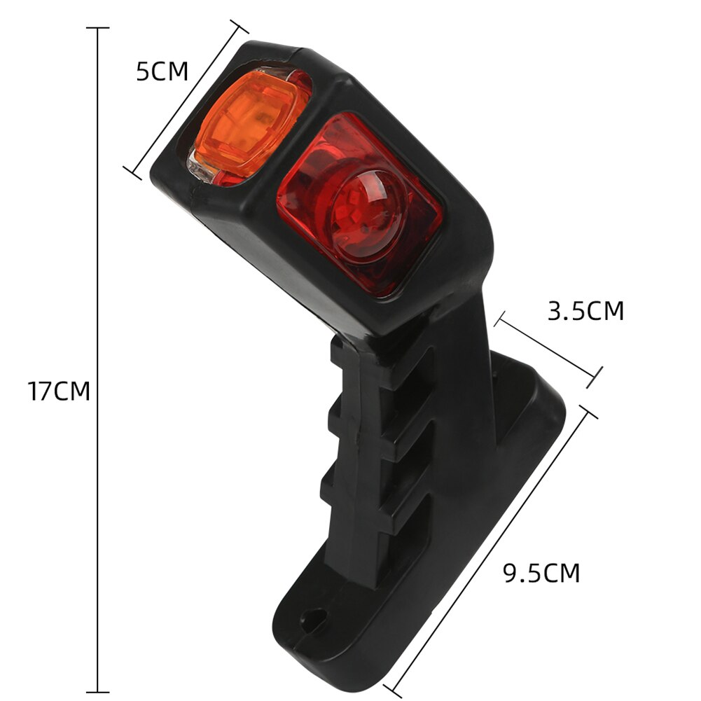 2PCS Trailer 9 LED Side Marker Lighting Outline Marker Lamp Van Truck LED Lights Neon Stalk Side Marker Light for Trailer 12-24V