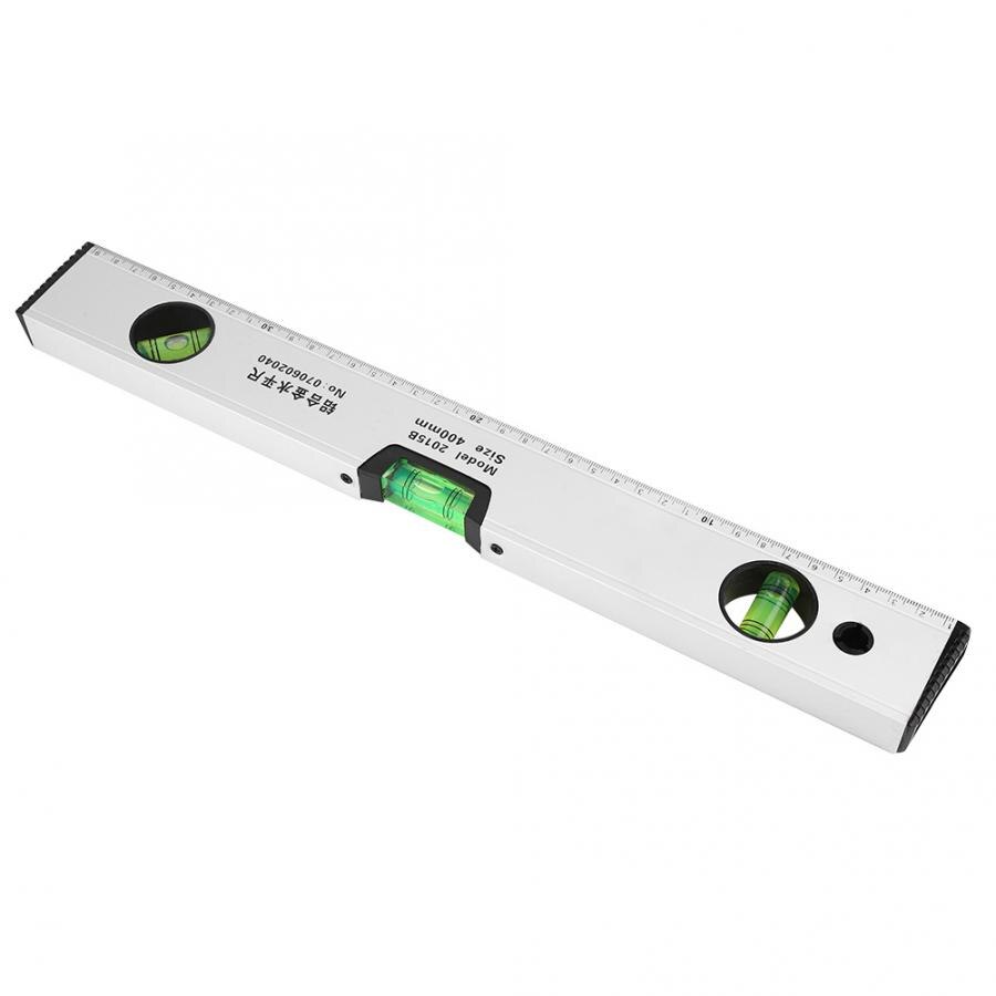 Spirit Level 400mm Sliver High Accuracy Magnetic Aluminum Alloy Bubble Ruler Spirit Level