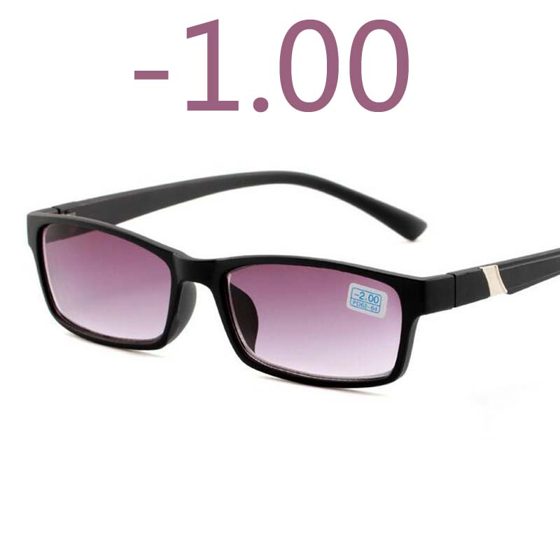 -1 -1.5 -2 -2.5 -3 -3.5 -4 -4.5 -5 -5.5 -6.0 Plastic Frame Hars Lens Afgewerkt Bijziendheid Bril Mannen Vrouwen Kortzichtig Brillen: Gray lens  -100