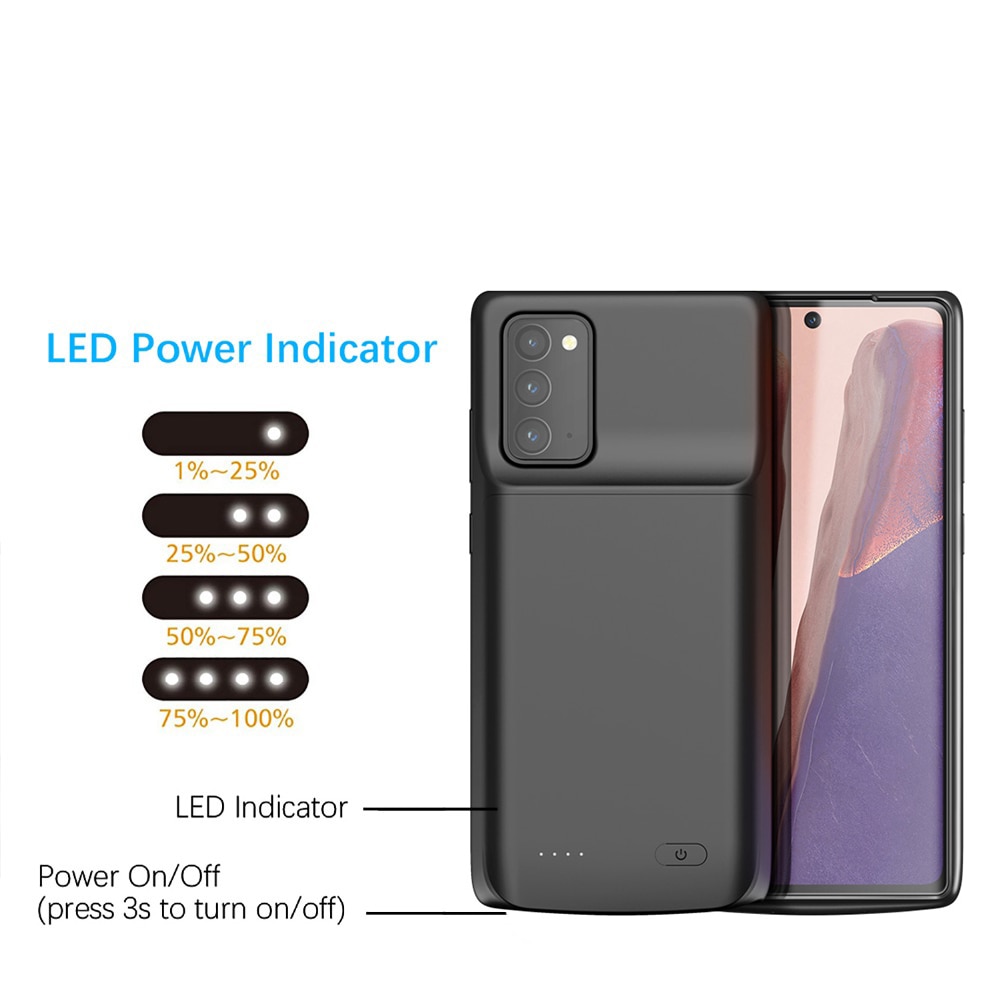 For Samsung Galaxy Note 20 Ultra battery charger case Slim External power bank For Galaxy Note 20 TPU shockproof Charging cover