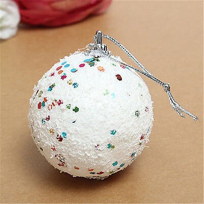 6 stuks/partij kerstbal ornamenten ronde bal kerst familie kerstbal ornamenten boom knutsel glitter