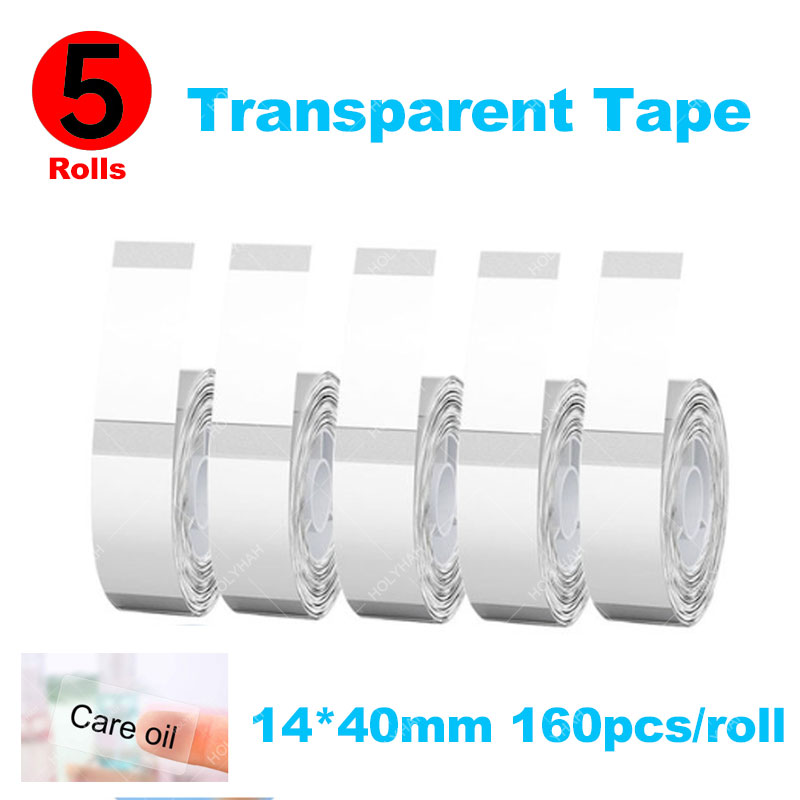 Niimbot D11 D110 D101 Mini Label printer paper Printing Label Waterproof Anti-Oil Price Tape Scratch-Resistant Label Sticker: 5 Transparent XL